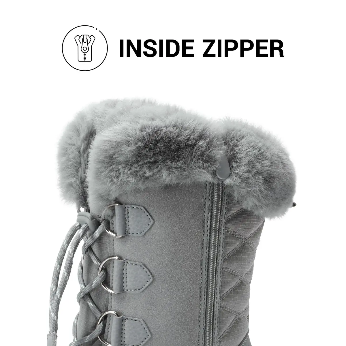 DREAM PAIRS Women's Waterproof Mid Calf Snow Boots 8.5 | Faux Fur Lining & Slip-Resistant Sole - view 7