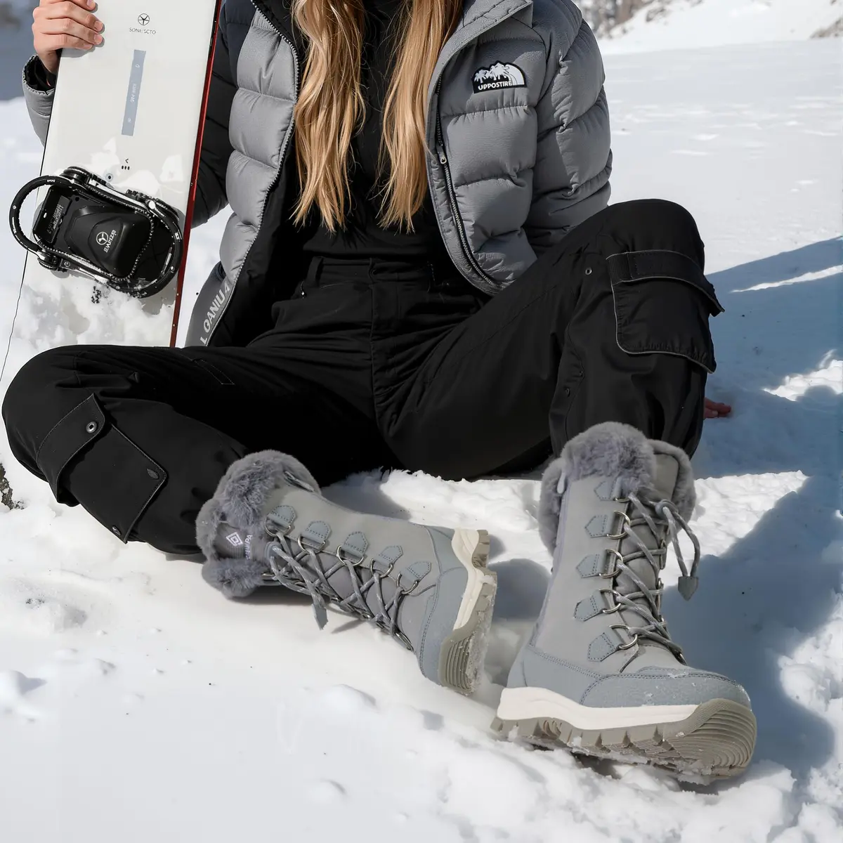 DREAM PAIRS Women's Waterproof Mid Calf Snow Boots 8.5 | Faux Fur Lining & Slip-Resistant Sole - view 3