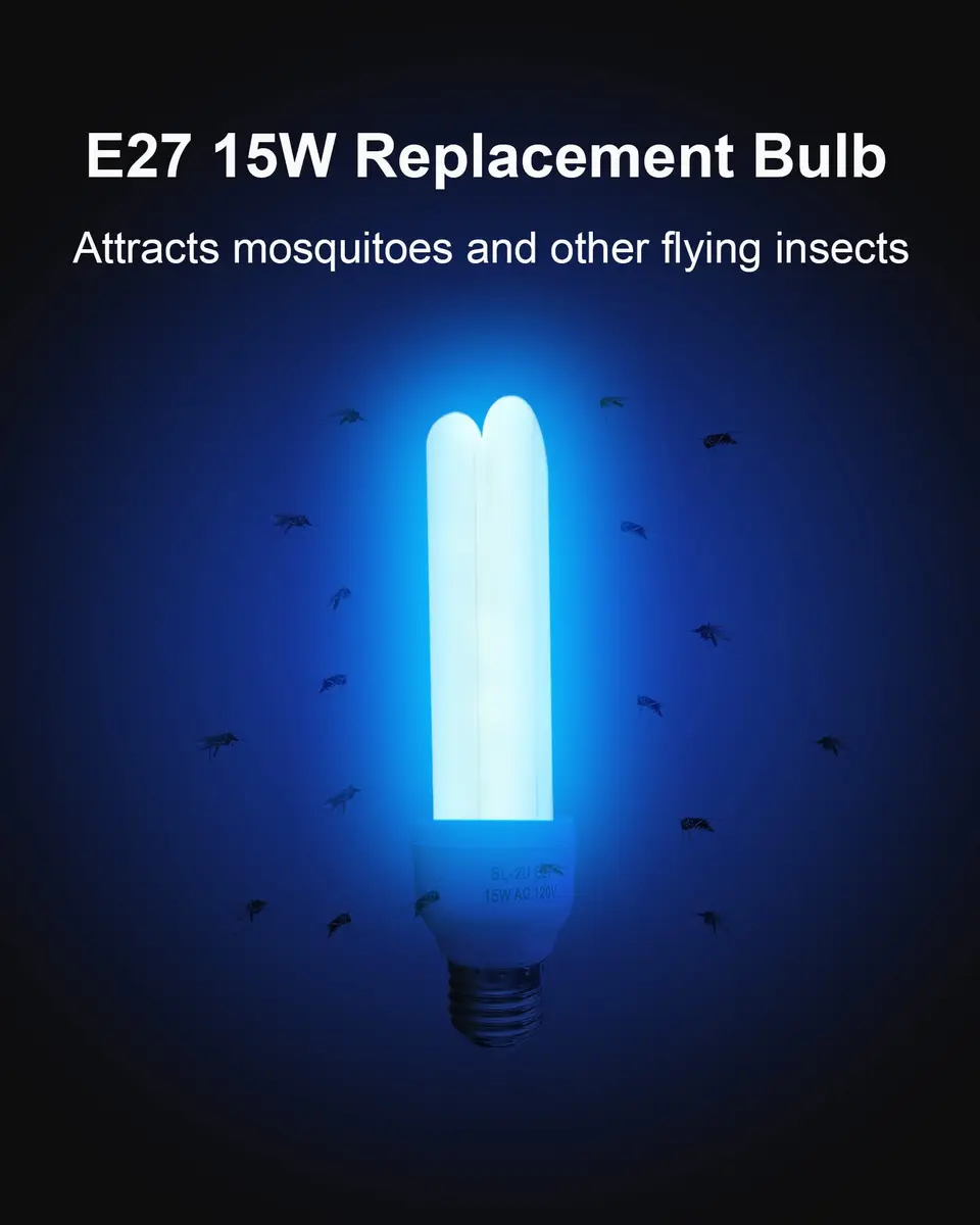 Dichroma E27 U Type 15W Bug Zapper Replacement Bulbs 2-Pack | 1100 Lumens Daylight White - view 4
