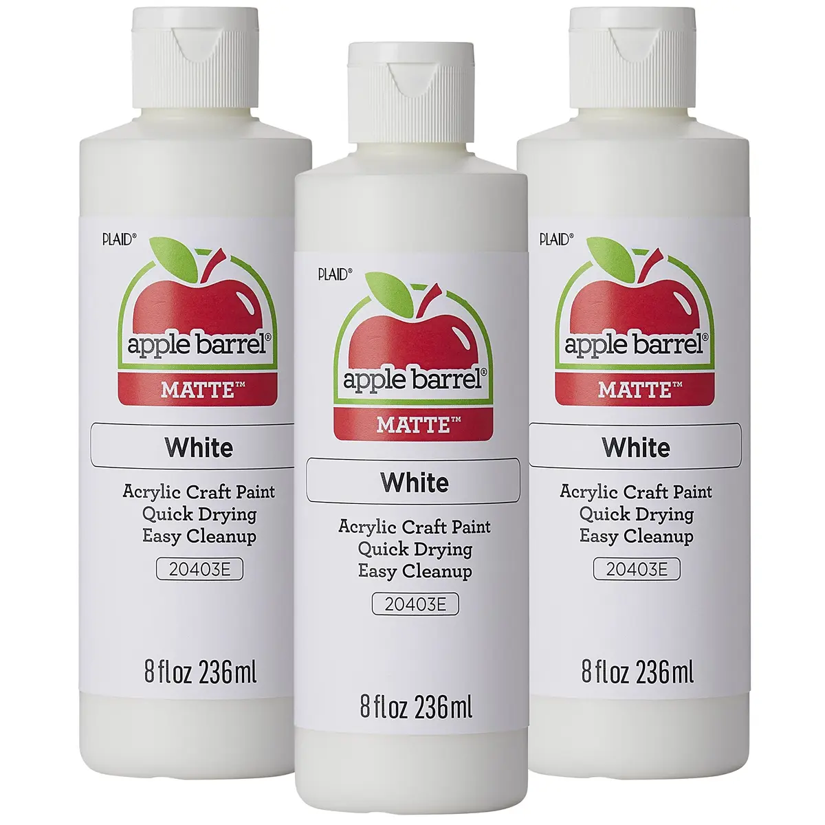 Apple Barrel Acrylic Paint White 24 fl oz (710 ml) | Non-Toxic Craft Paint for Canvas, Wood, Paper - main product image