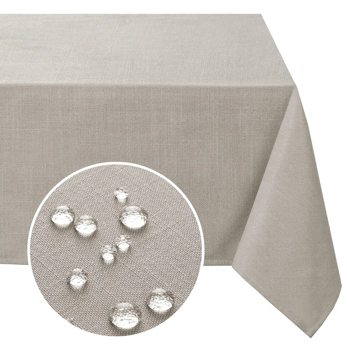 FantasDecor Rectangle Tablecloth 60 x 104 Inch | Waterproof & Wrinkle Resistant Linen Fabric Cover - main product image