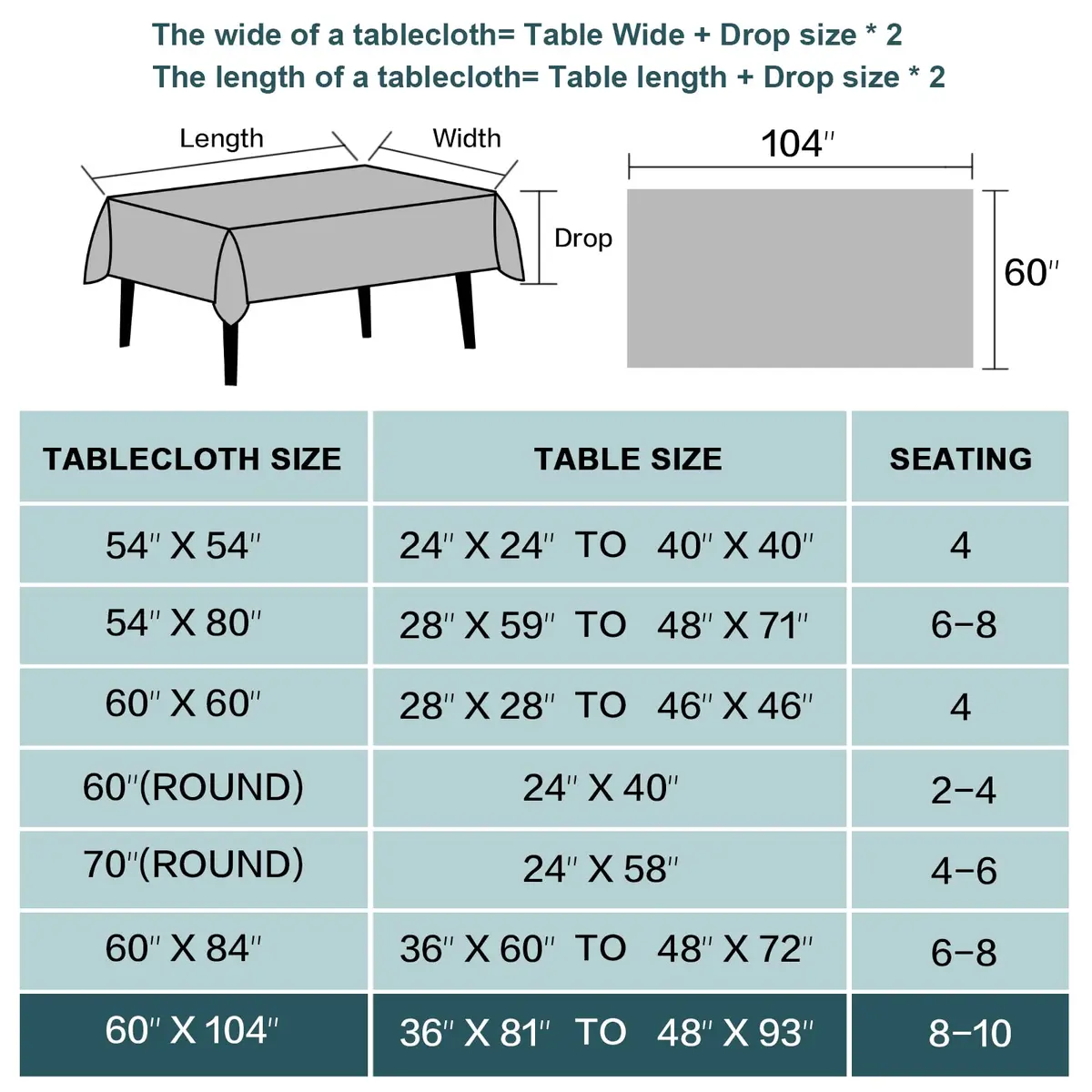 FantasDecor Rectangle Tablecloth 60 x 104 Inch | Waterproof & Wrinkle Resistant Linen Fabric Cover - view 6