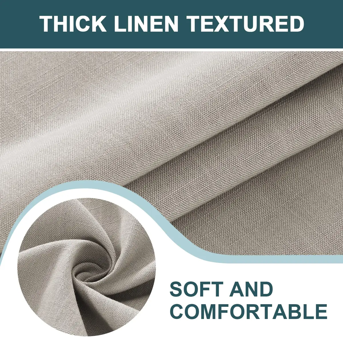 FantasDecor Rectangle Tablecloth 60 x 104 Inch | Waterproof & Wrinkle Resistant Linen Fabric Cover - view 4