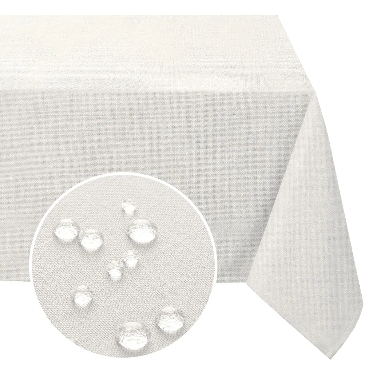 FantasDecor Square Tablecloth 60 x 60 Inch | Waterproof & Wrinkle-Free Linen Cover - main product image