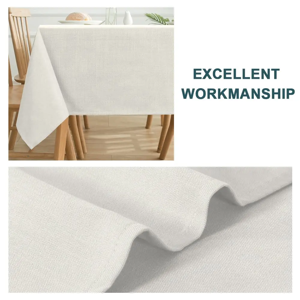 FantasDecor Square Tablecloth 60 x 60 Inch | Waterproof & Wrinkle-Free Linen Cover - view 5