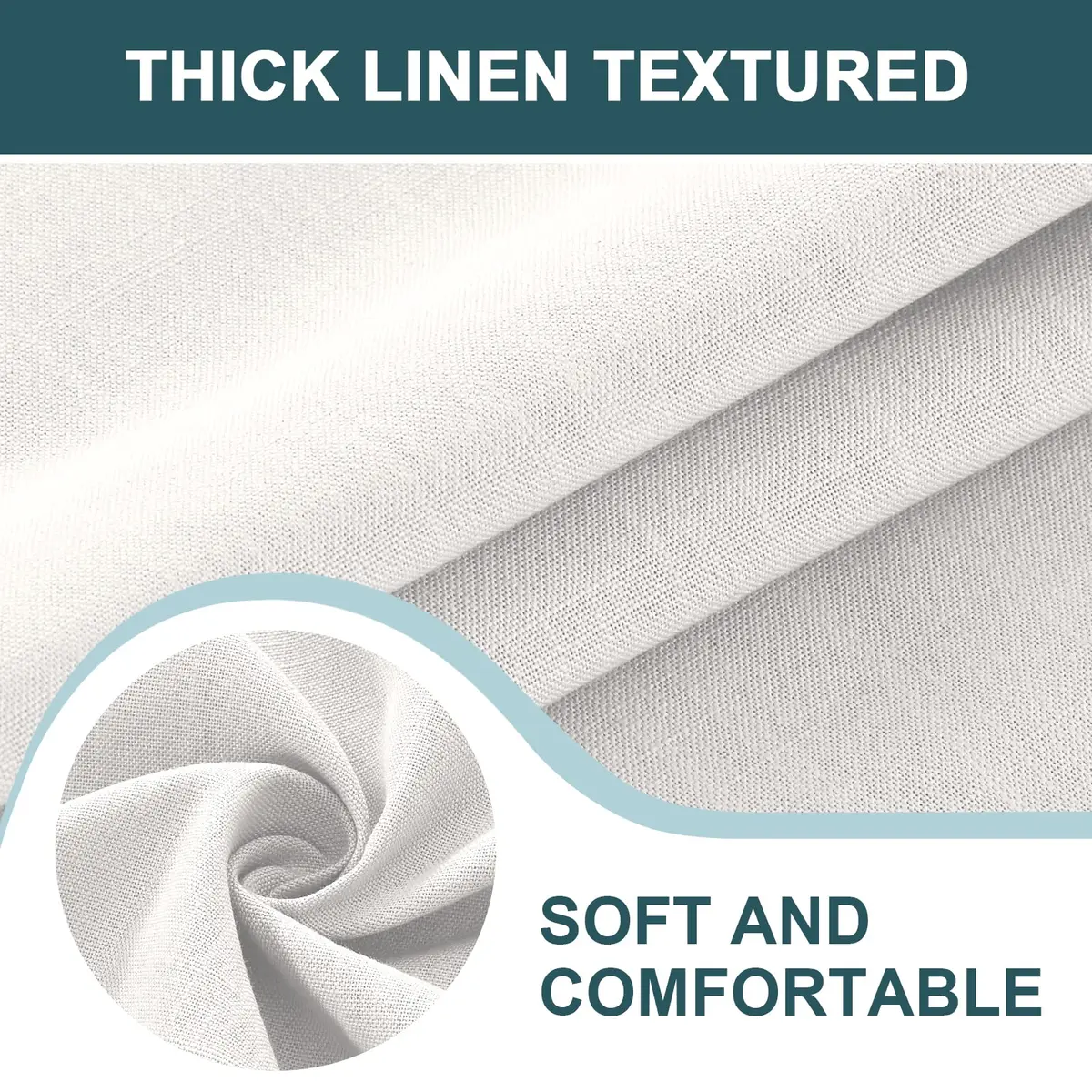 FantasDecor Square Tablecloth 60 x 60 Inch | Waterproof & Wrinkle-Free Linen Cover - view 4