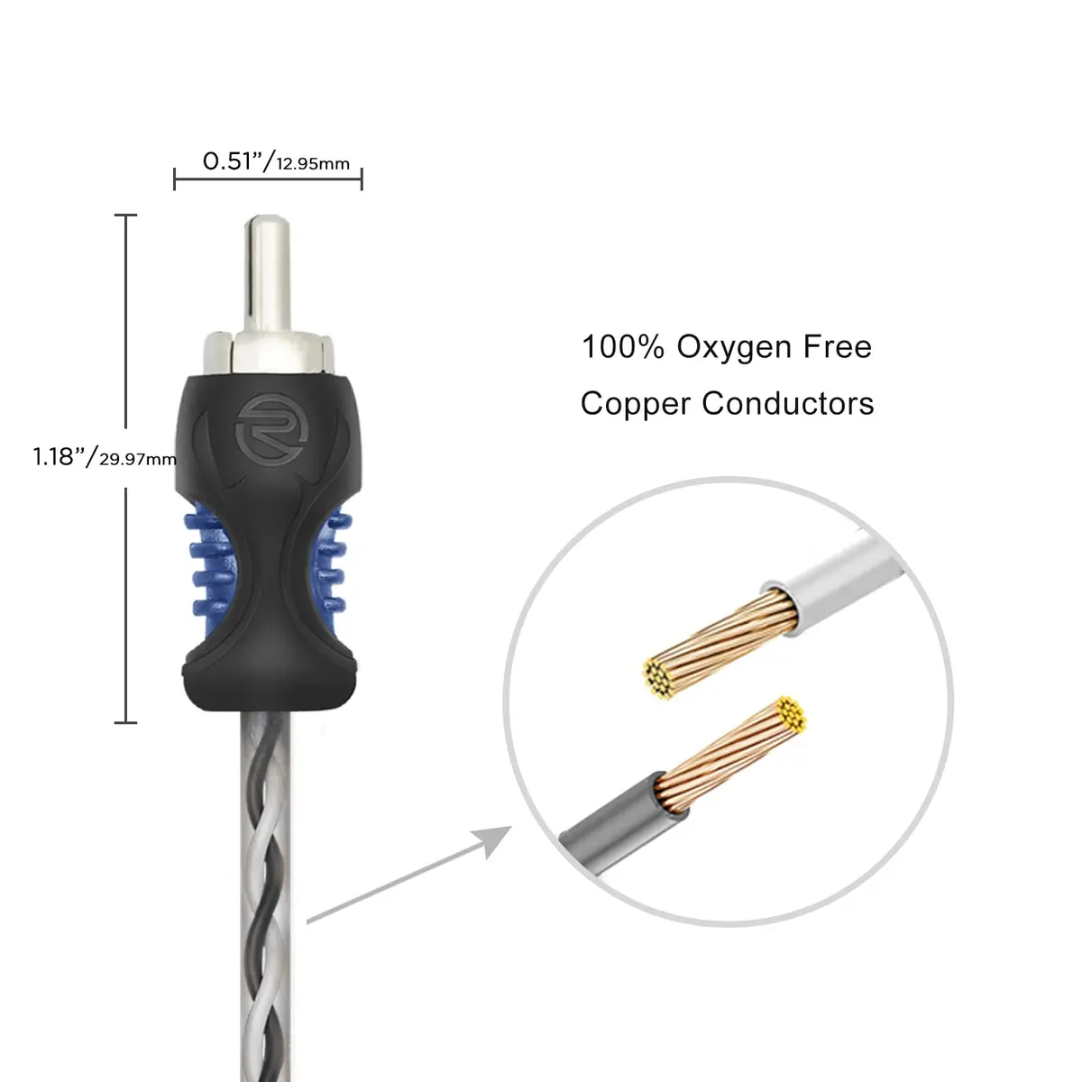 RECOIL RCI23 3ft (0.91m) 2-Channel RCA Audio Cable | Twisted Pair Noise Reduction - view 4