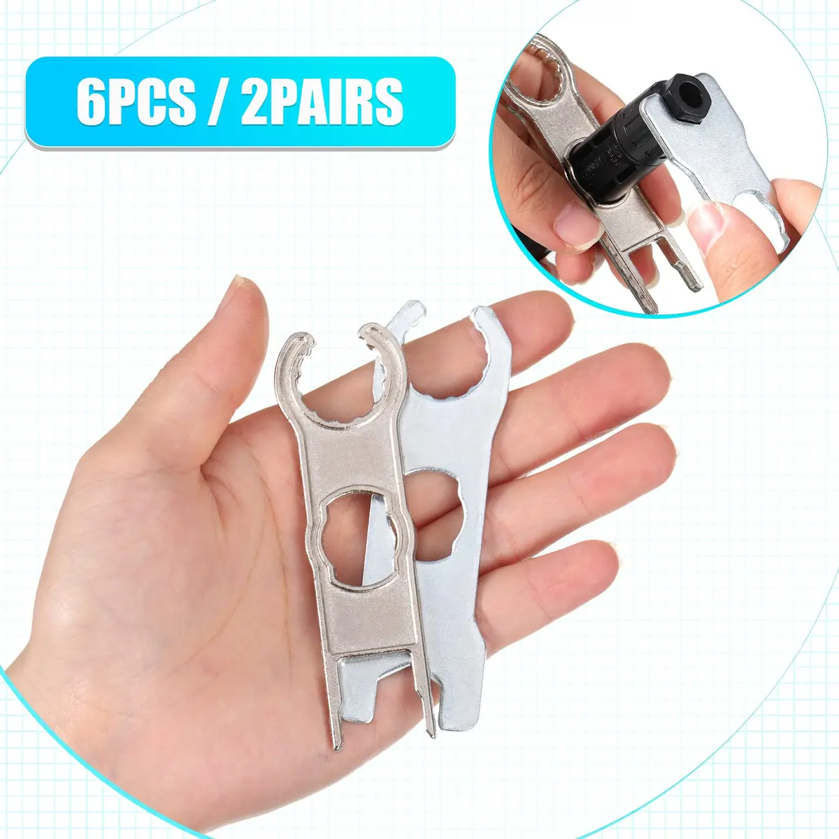 Landhoow 6 Pcs Solar Connector Tool, Metal Wrench for PV Disconnect, Aluminum Alloy, Portable - view 6