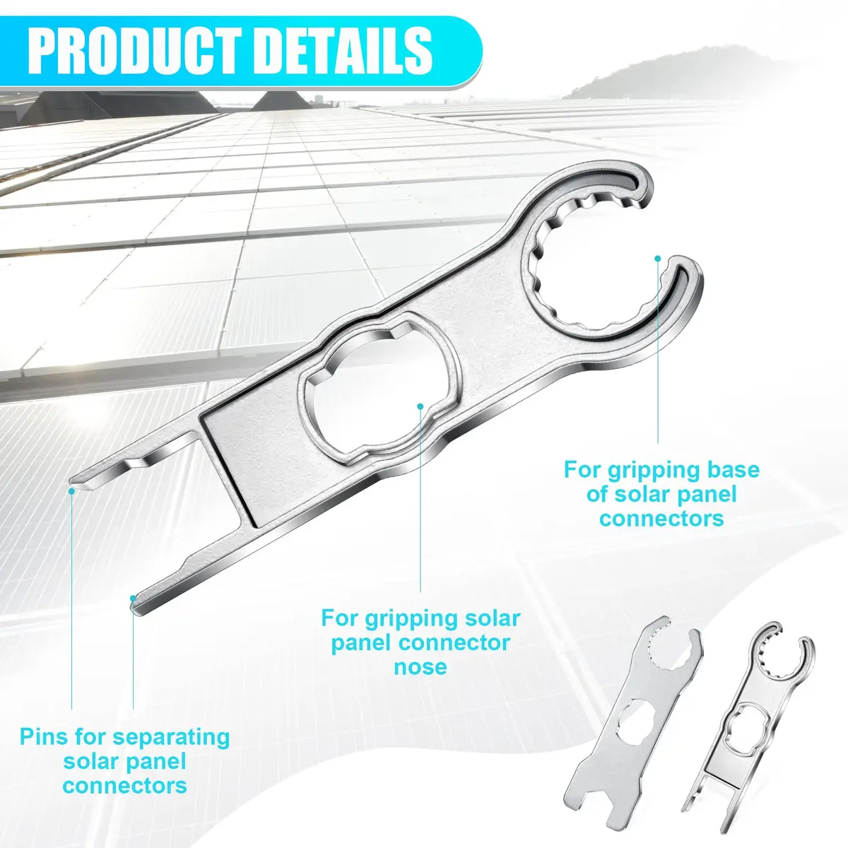 Landhoow 6 Pcs Solar Connector Tool, Metal Wrench for PV Disconnect, Aluminum Alloy, Portable - view 7