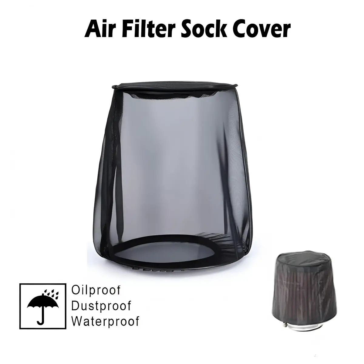 TCMI Universal Air Filter Cover Size S (12cm x 15cm x 15.5cm) | Dustproof & Waterproof for High Flow Air Intake Filters - view 2