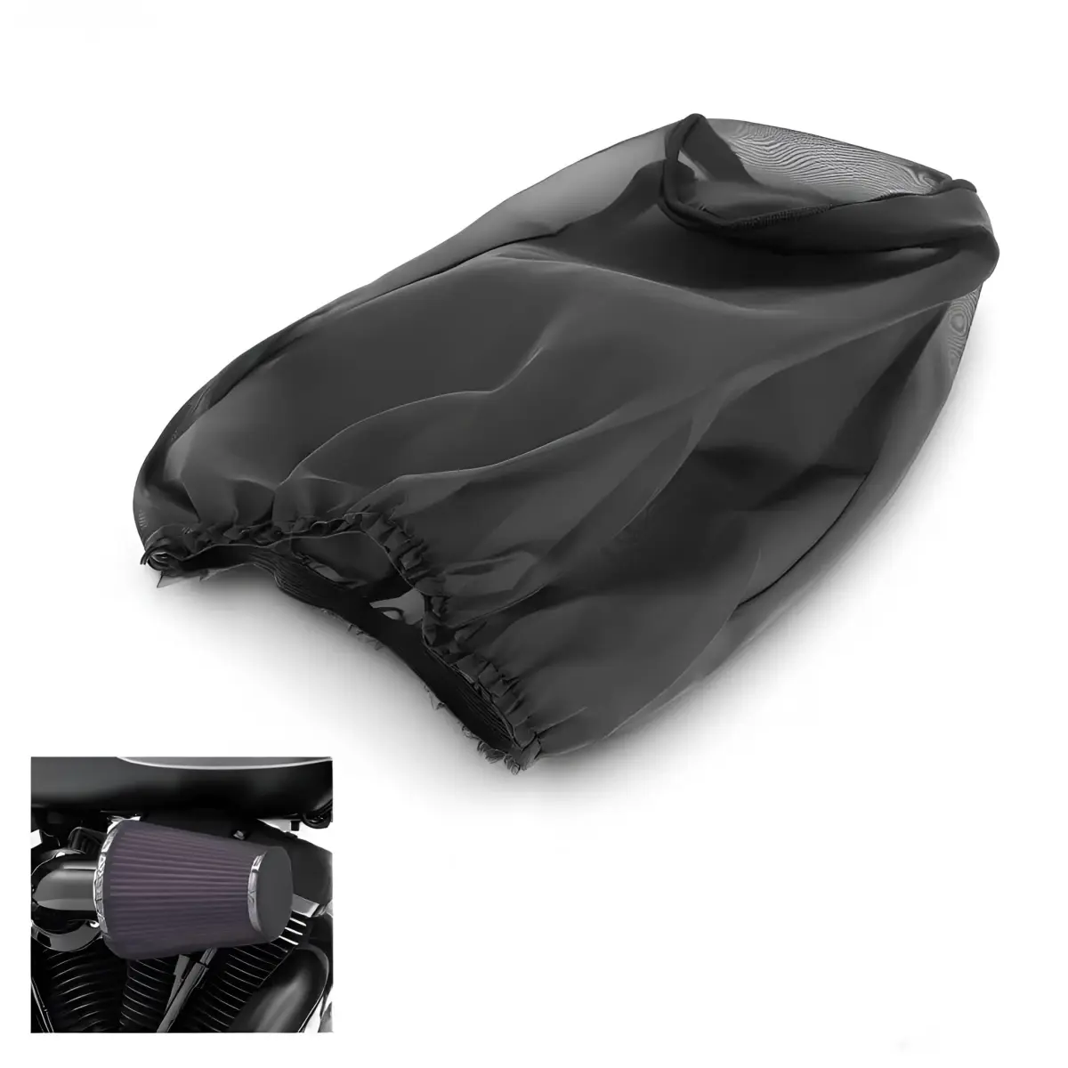 TCMI Universal Air Intake Filter Sock Cover for Harley, Kawasaki, Suzuki, Honda, Yamaha - Black L (12cm*15cm*24cm) - view 2