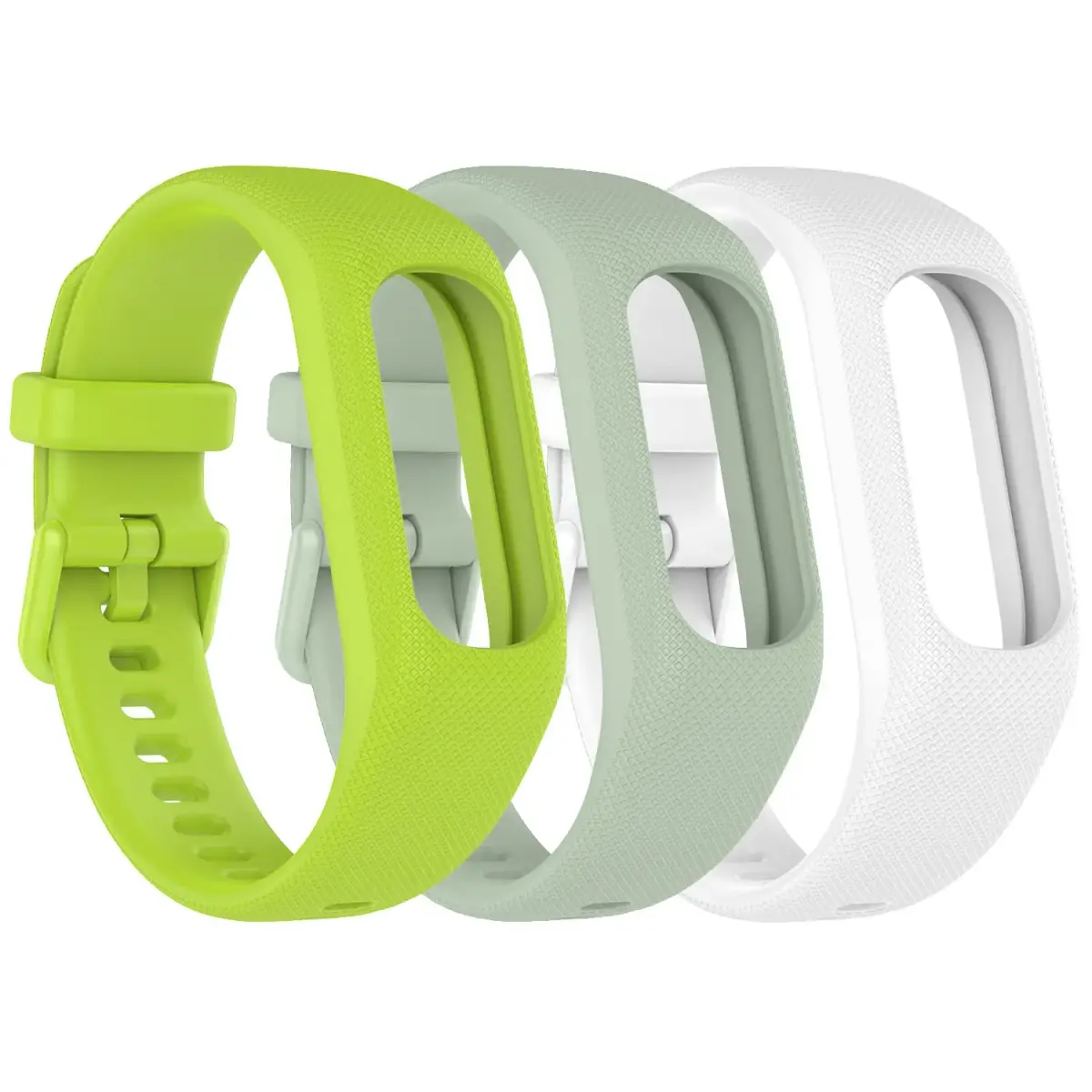 Gheper Soft Silicone Bands Compatible with Garmin Vivosmart 5 Straps 18mm (3 Pack, Lime/Mint/White) - main product image