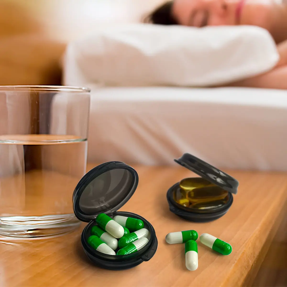 UHOUSE Small Pill Box (6 PCS, 4cm Diameter) | Portable Medicine Storage Container - view 6