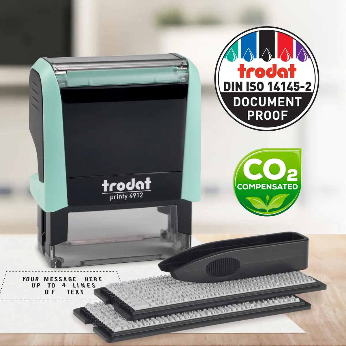 Trodat Printy 4912 Self Inking DIY Stamp Kit – Black Ink, 3/4” x 1-7/8” | Customizable message stamp - view 6