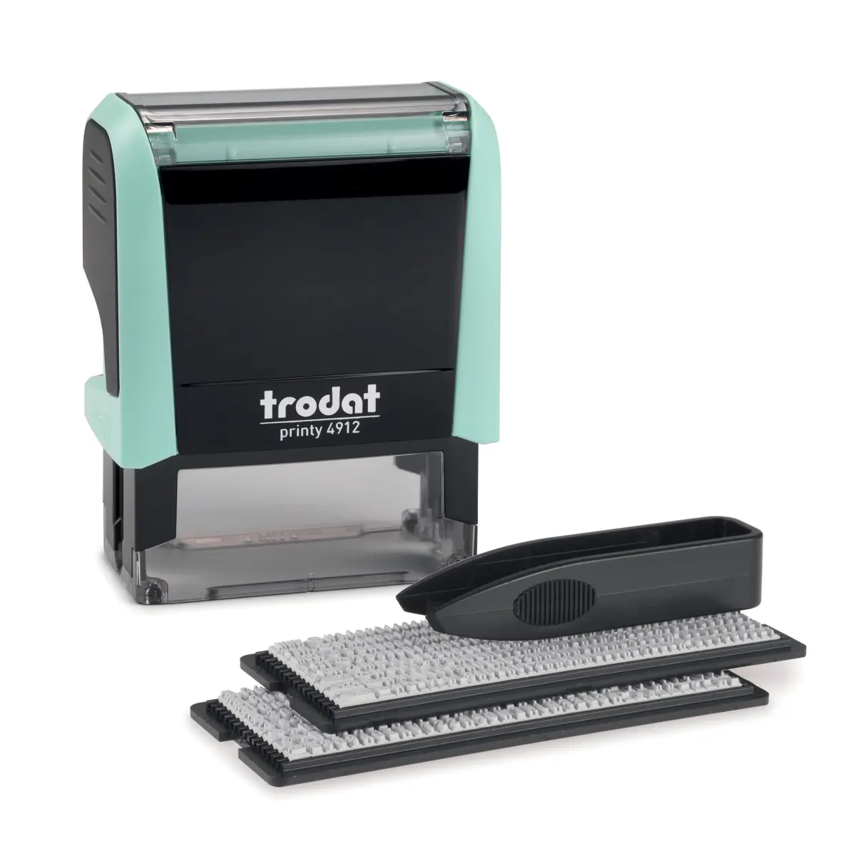 Trodat Printy 4912 Self Inking DIY Stamp Kit – Black Ink, 3/4” x 1-7/8” | Customizable message stamp - main product image