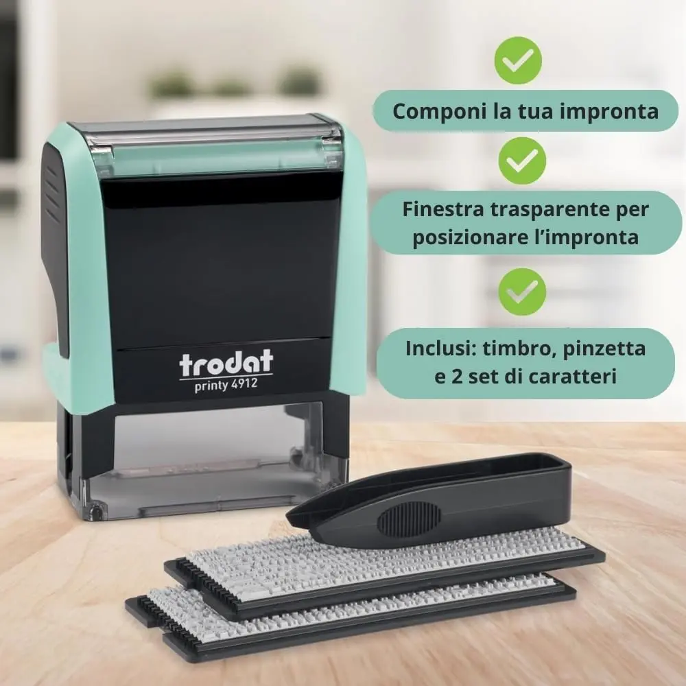 Trodat Printy 4912 Self Inking DIY Stamp Kit – Black Ink, 3/4” x 1-7/8” | Customizable message stamp - view 2
