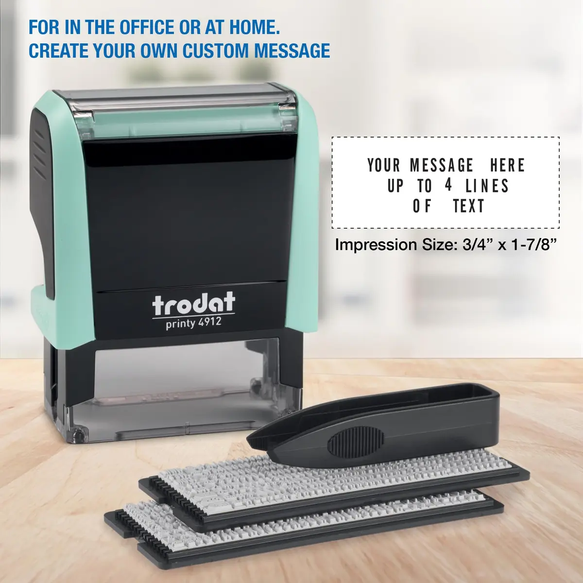 Trodat Printy 4912 Self Inking DIY Stamp Kit – Black Ink, 3/4” x 1-7/8” | Customizable message stamp - view 3