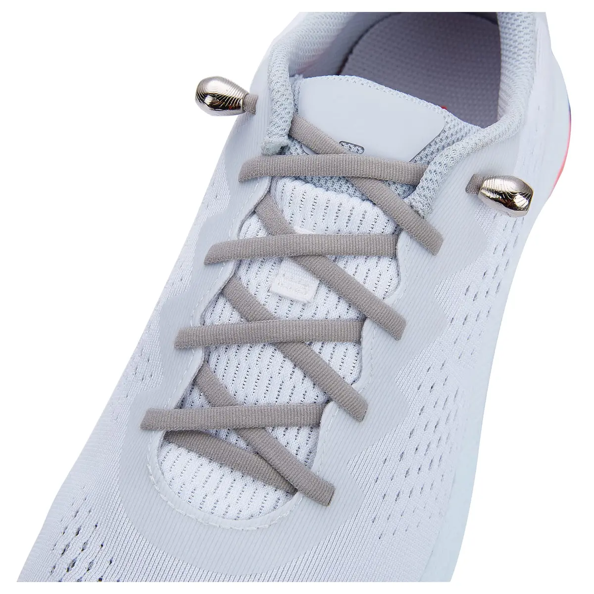 anan520 Tieless Elastic Shoe Laces | No Tie Slip-On Support for Kids & Adults, Grey - main product image