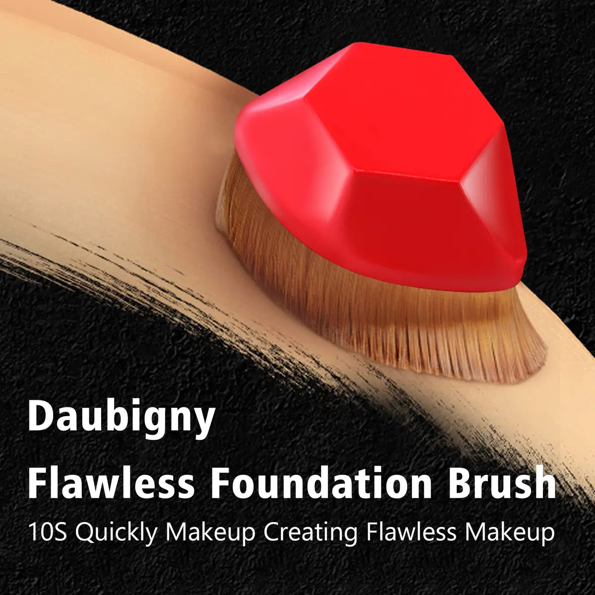 Daubigny Foundation Brush 60mm Red | Flawless Makeup Application with Protective Case - view 5