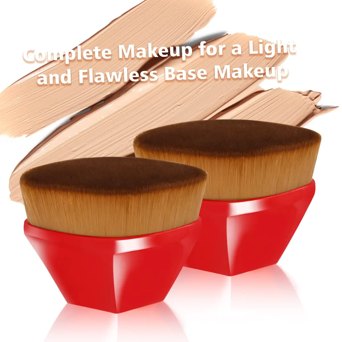 Daubigny Foundation Brush 60mm Red | Flawless Makeup Application with Protective Case - view 6
