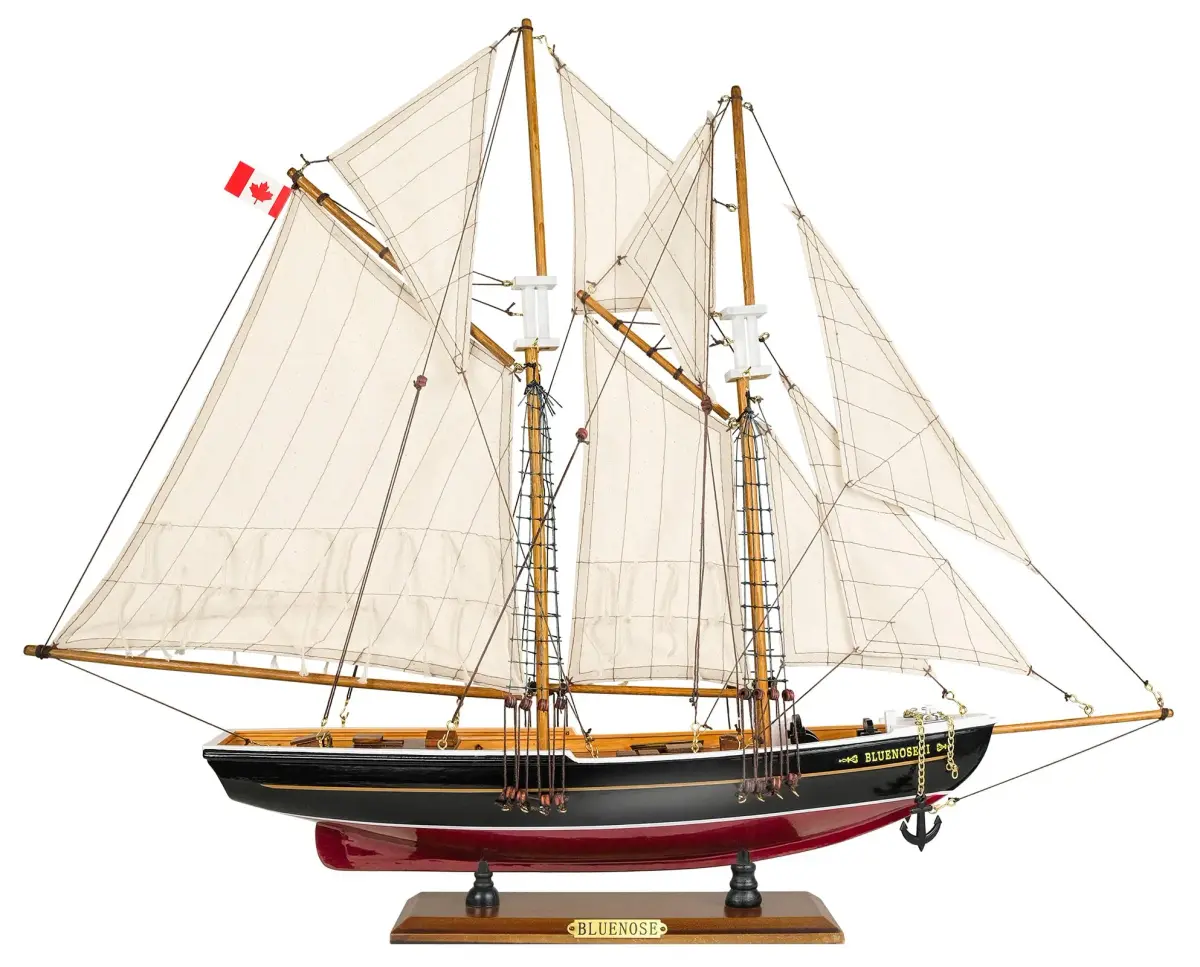 SAILINGSTORY Bluenose Wooden Sailboat Model Ship 67.3cm (26.5"L x 3.95"W x 21.25"H) | Historical Nautical Decor - main product image