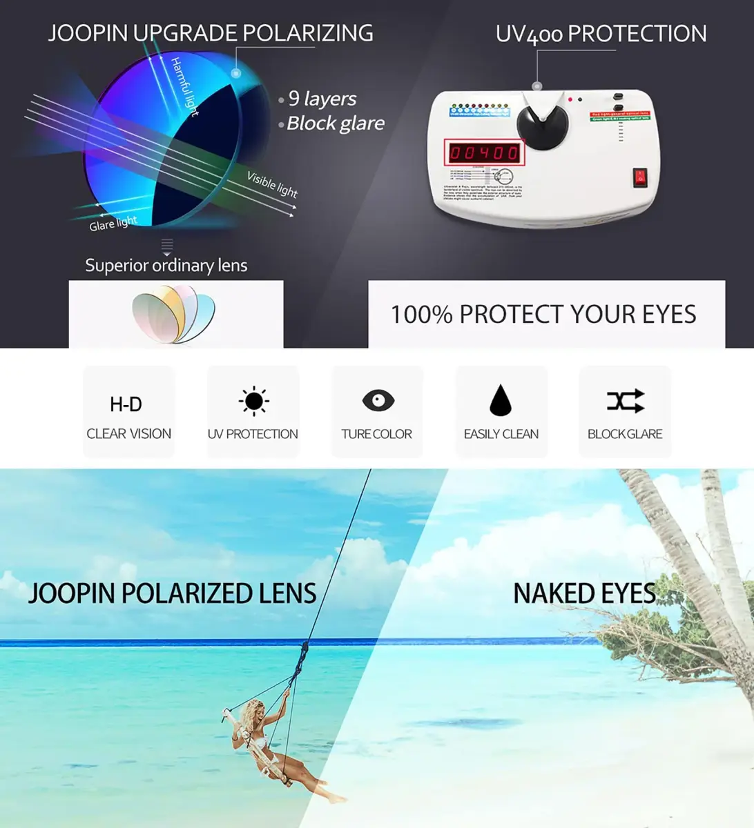 Joopin B19-Blue Leopard/Black Oversized Butterfly Sunglasses for Women with Polarized UV400 Protection - view 4