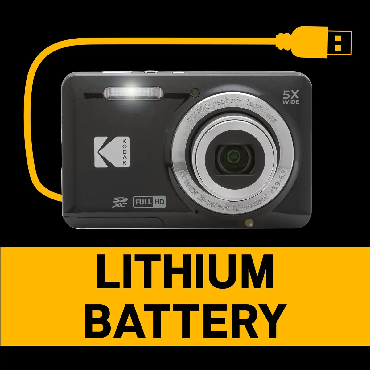 Kodak PIXPRO FZ55 Digital Camera 16MP CMOS 5X Optical Zoom 1080p HD Video 2.7" LCD Black | Compact Point-and-Shoot Camera - view 7
