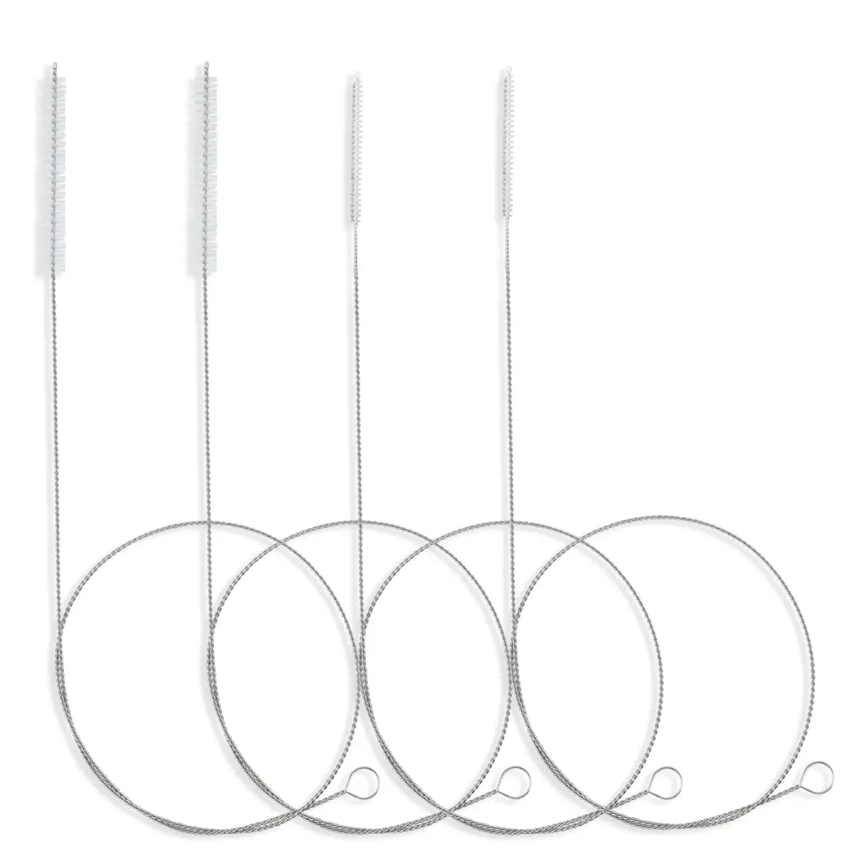 FOLUNUE 40-inch Cleaning Brush Set (4PCS) | Flexible Stainless Steel Handle for Straws, Drains, and Tubes - main product image