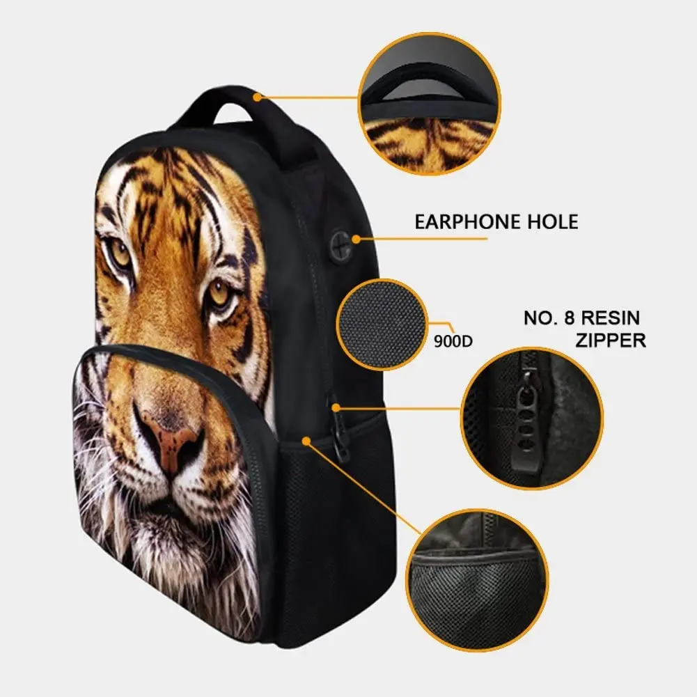ENDUO DESIGN Animal School Bag Leopard School College Backpack 17 Inch | Durable Water-Resistant Polyester - view 5