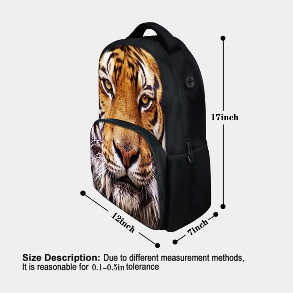 ENDUO DESIGN Animal School Bag Leopard School College Backpack 17 Inch | Durable Water-Resistant Polyester - view 3