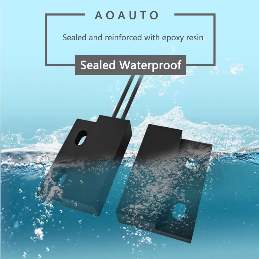 AOAUTO Magnetic Reed Switch 23mm x 14mm x 6mm | Normally Open Wired Door Sensor 2-Pack - view 5