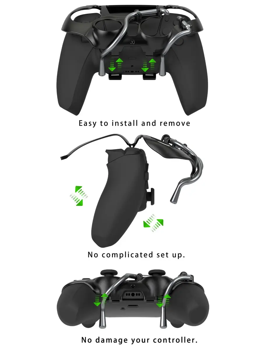 EXknight Leverback FPS Mechanical Paddles Attachment for PS5 Controller | Ergonomic Back Buttons (Black) - view 5