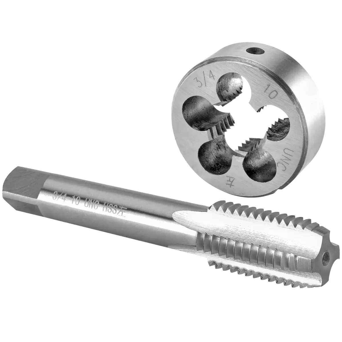 Burkit 3/4"-10 UNC Left Hand Tap and Die Set | 264g (0.58lb) HSS & Alloy Steel - main product image