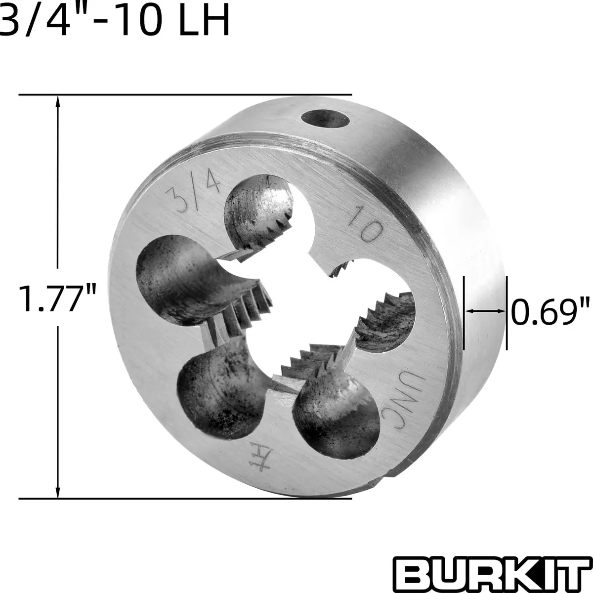 Burkit 3/4"-10 UNC Left Hand Tap and Die Set | 264g (0.58lb) HSS & Alloy Steel - view 3