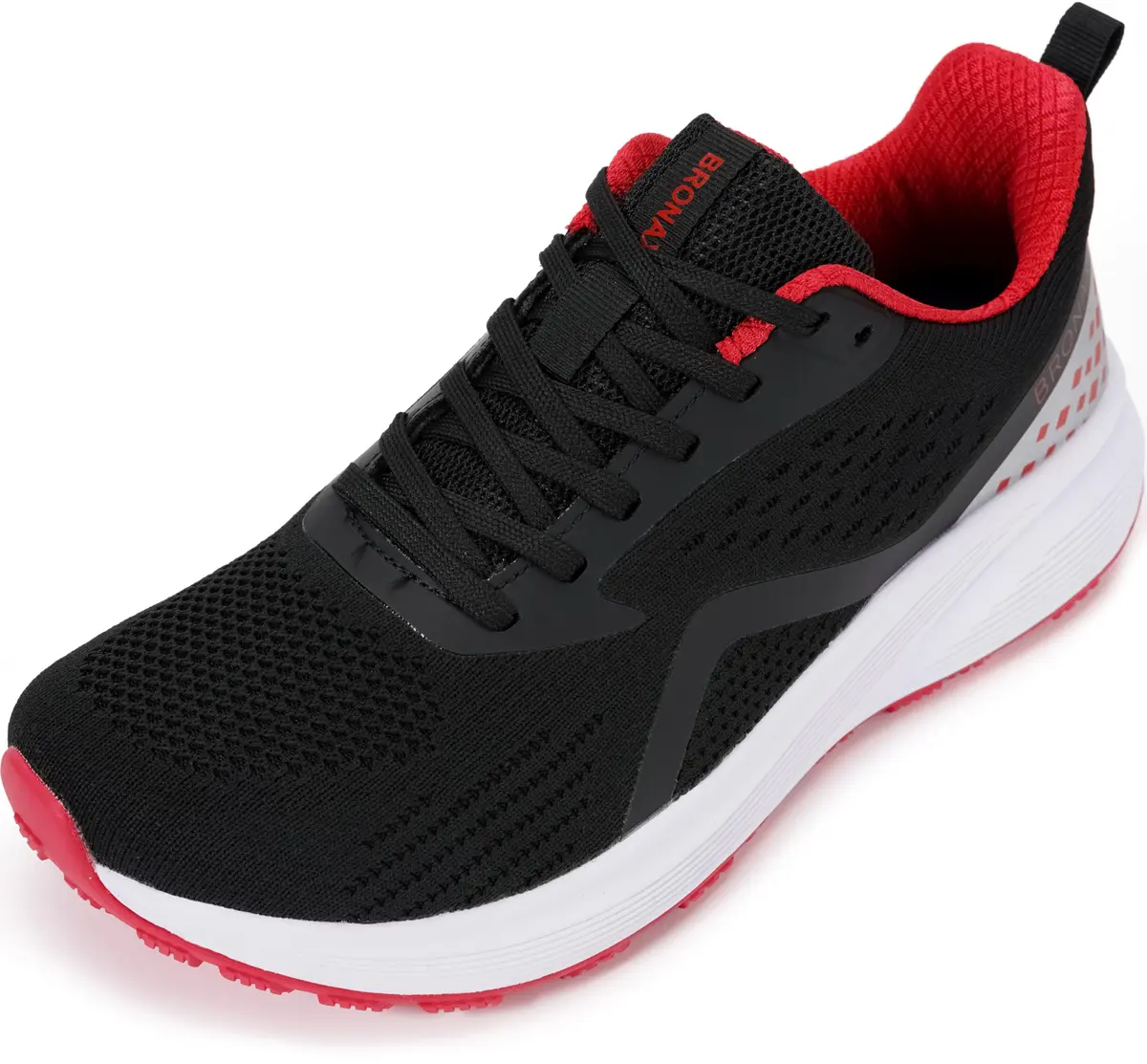 BRONAX Men's Wide Toe Box Tennis Shoes 12 Black Red | Supportive, Breathable & Durable for Active Men - main product image