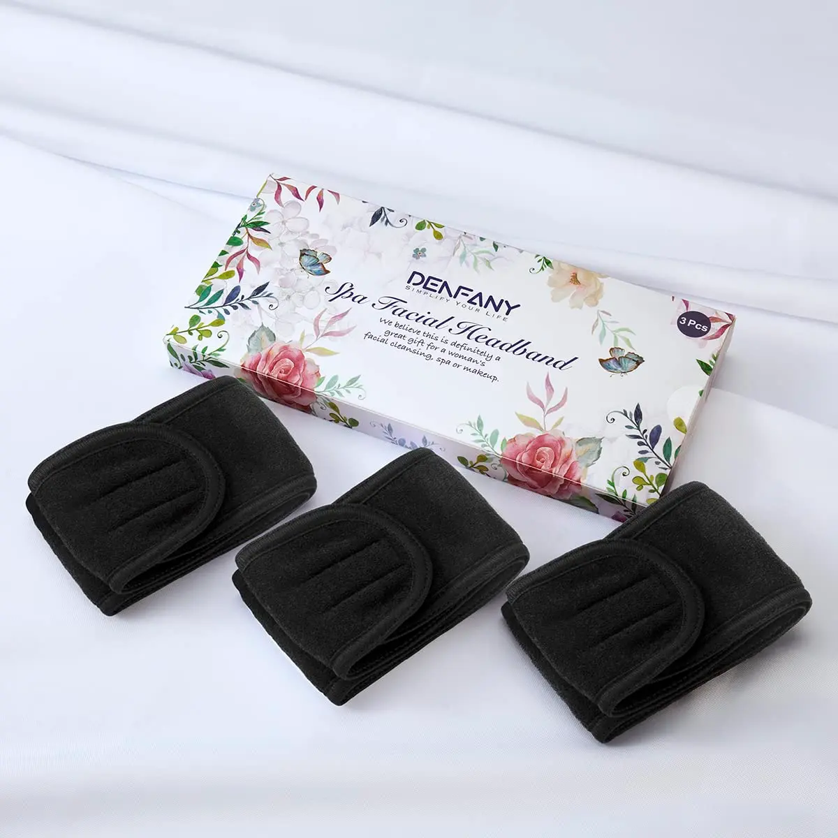 Denfany Soft Terry Cloth Spa Headband | Adjustable & Absorbent for Face Washing, Yoga, Makeup Removal - view 4