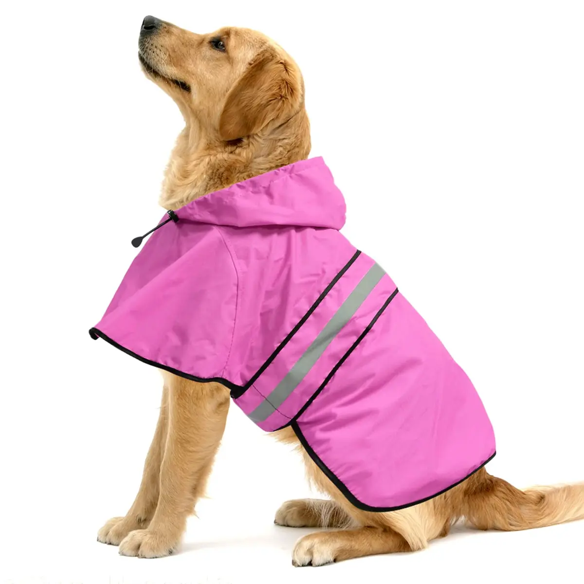 Ezierfy Reflective Dog Rain Coat - Waterproof Adjustable Pet Rain Jacket, Lightweight Dog Hooded Poncho Raincoat for Large Dogs | Safety & Comfort - main product image