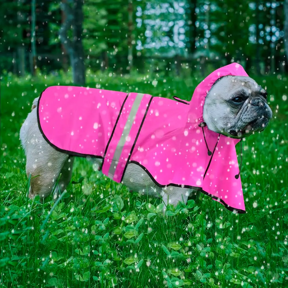Ezierfy Reflective Dog Rain Coat - Waterproof Adjustable Pet Rain Jacket, Lightweight Dog Hooded Poncho Raincoat for Large Dogs | Safety & Comfort - view 2