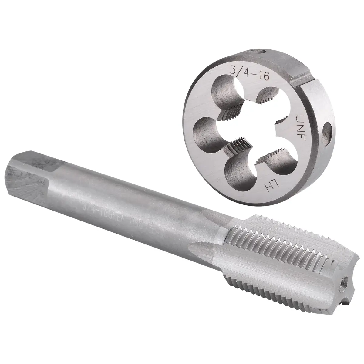Burkit 3/4"-16 UNF Left Hand Tap and Die Set | High-Speed Steel Tap, Alloy Steel Die - main product image