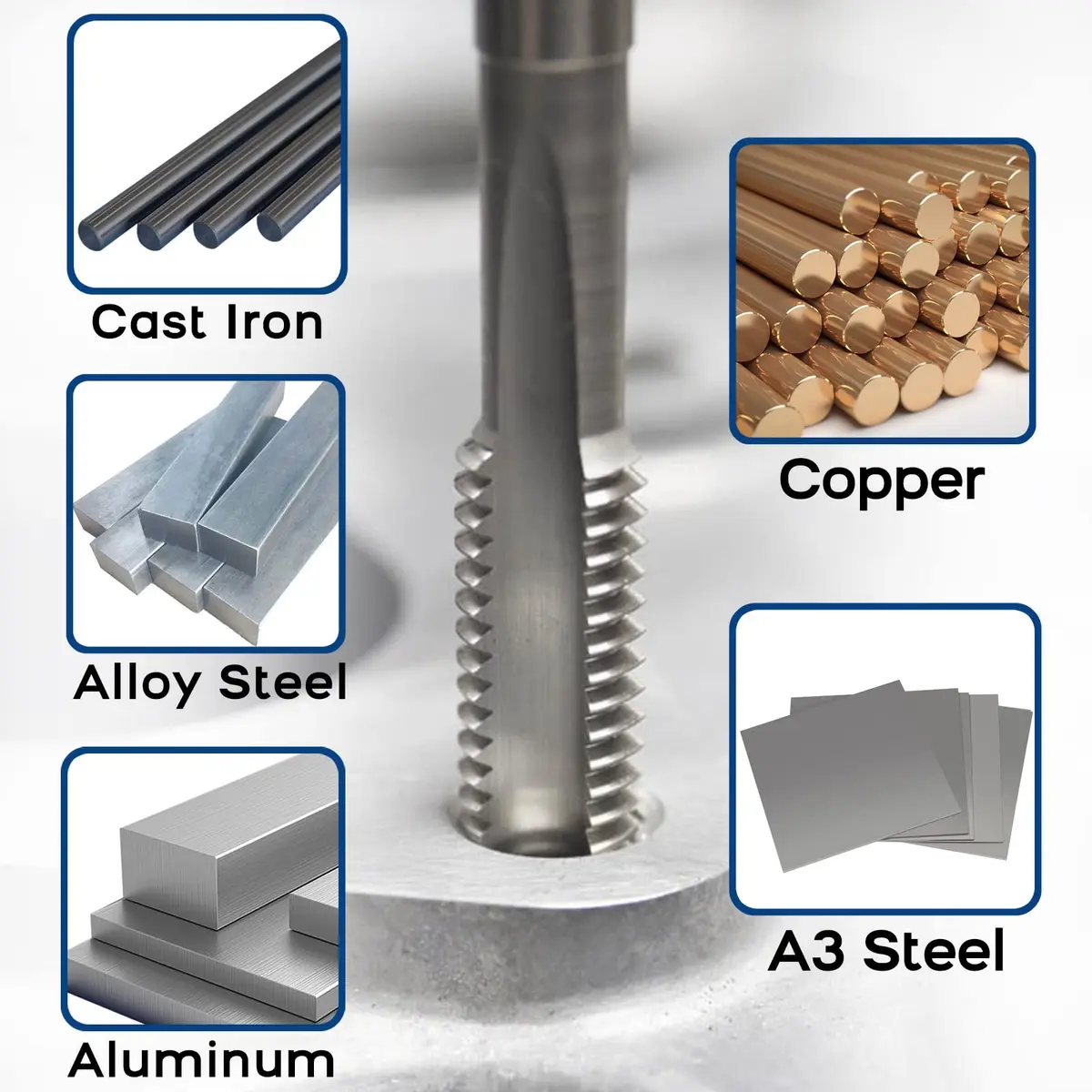 Burkit 3/4"-16 UNF Left Hand Tap and Die Set | High-Speed Steel Tap, Alloy Steel Die - view 6