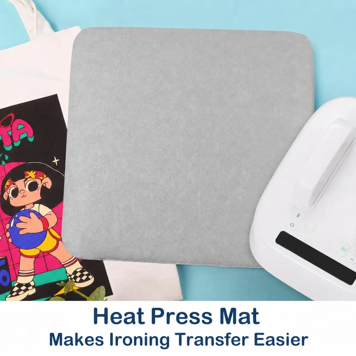 HTVRONT Heat Press Mat 11.5"x11.5" | Double-Sided Flame Retardant Craft Pad - view 5