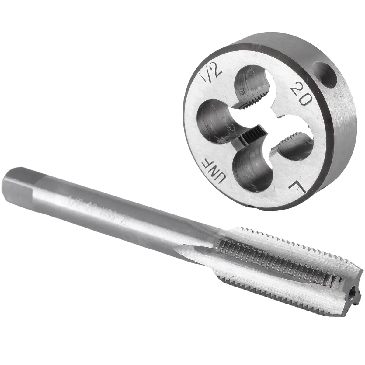 Burkit 1/2"-20 UNF Left Hand Tap and Die Set, 3.3 oz | Thread Cutting & Repair Tool - main product image