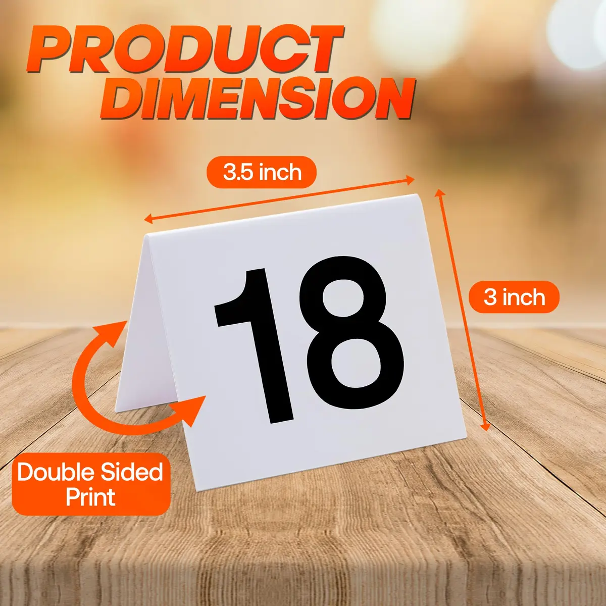 Tapix Restaurant Table Numbers 1-50 White | Durable Plastic Tent Markers for Events - view 2