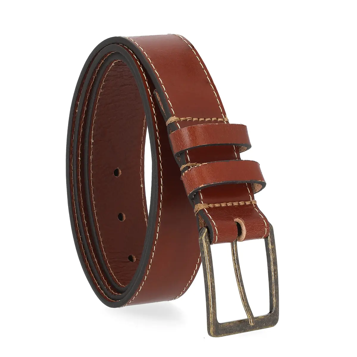 Colonial Belt Company Casual Leather Jean Belt | Made in the USA, 32 inch, Brown - main product image