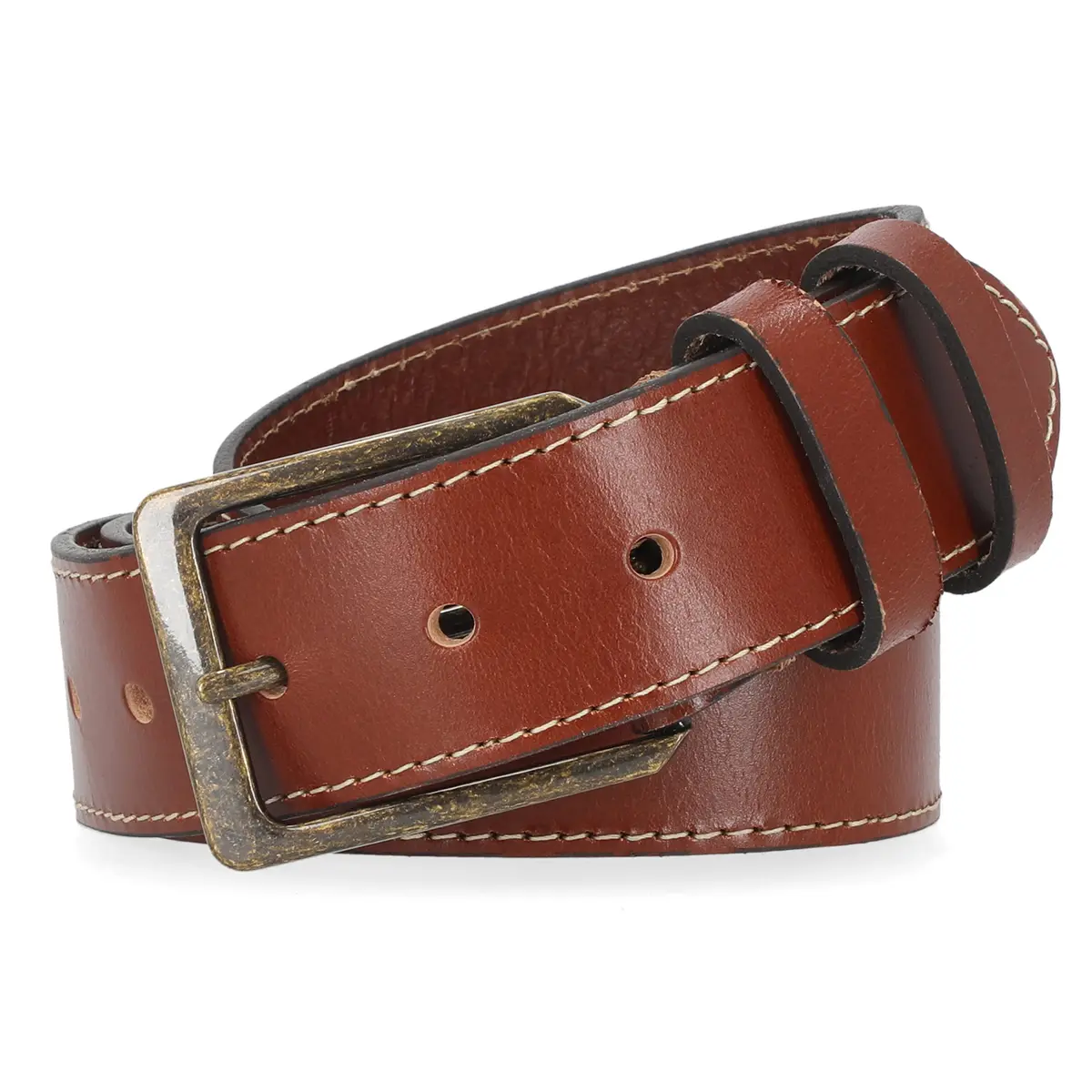 Colonial Belt Company Casual Leather Jean Belt | Made in the USA, 32 inch, Brown - view 2