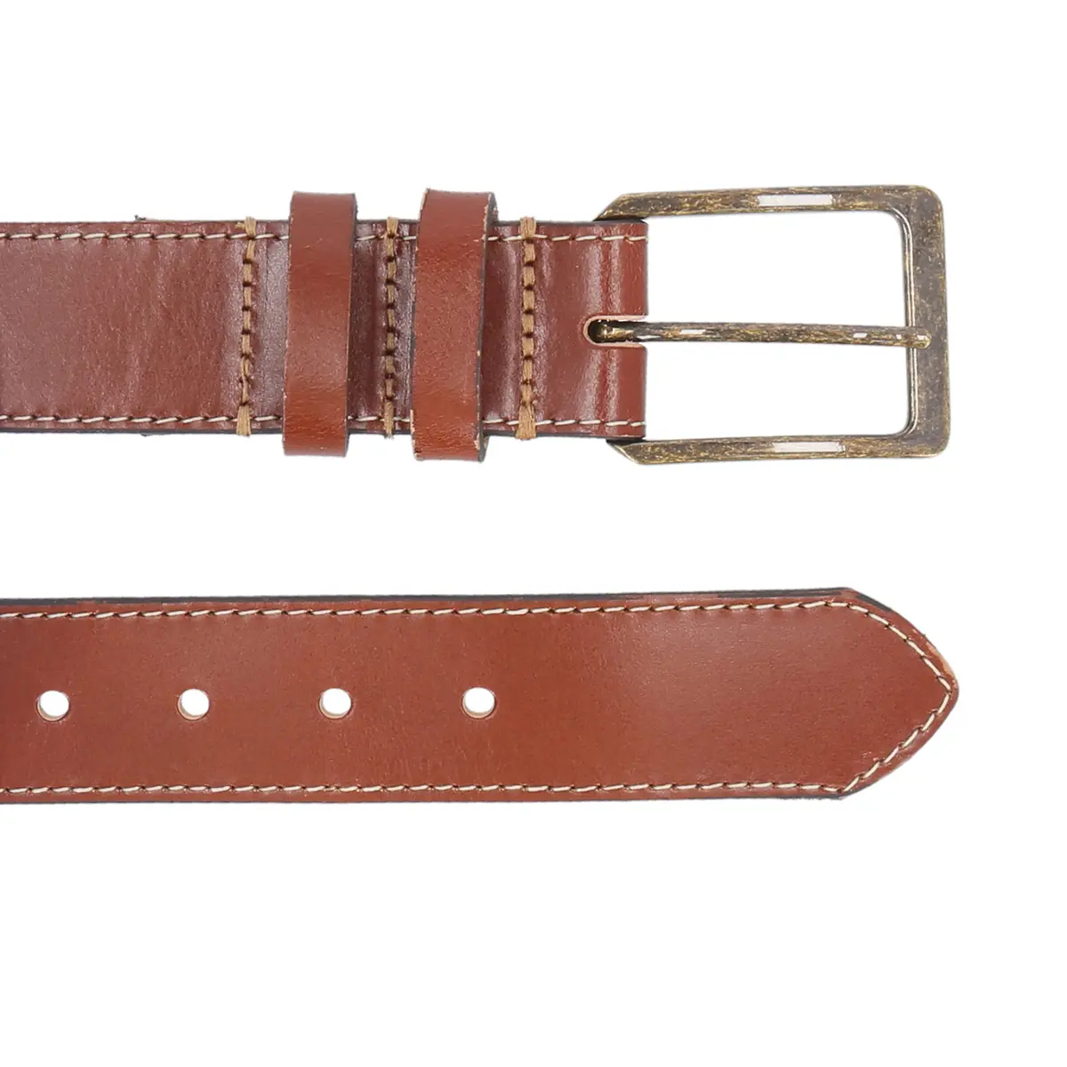 Colonial Belt Company Casual Leather Jean Belt | Made in the USA, 32 inch, Brown - view 3