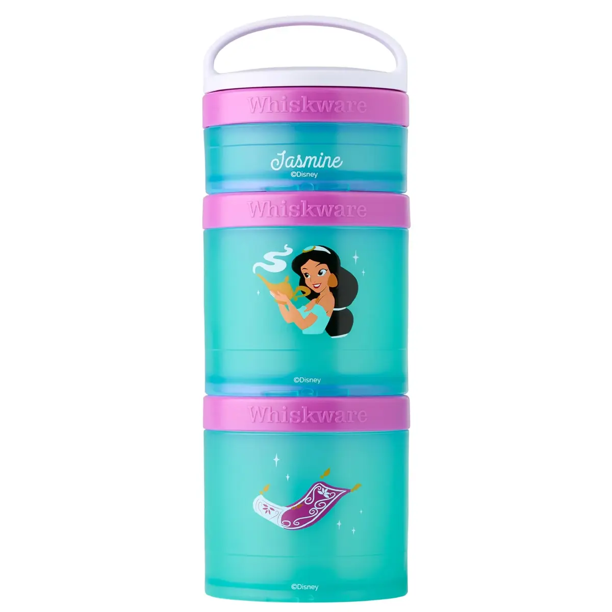 Whiskware Disney Princess Aladdin Stackable Snack Containers 3-Pack | BPA-Free & Dishwasher Safe - main product image