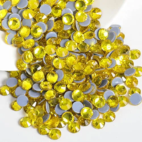 BEADSLAND Hotfix Rhinestones Lemon Yellow SS6 (2880pcs, 1.9-2.1mm) | Glass Craft Embellishments for Fabric & DIY - main product image