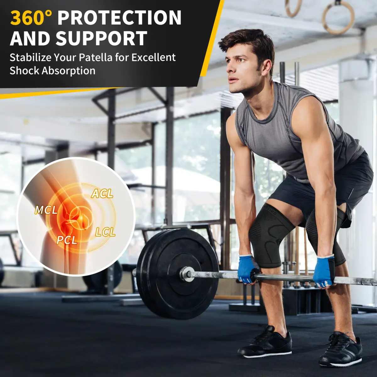 CAMBIVO 2 Pack Knee Brace Compression Sleeve Support | Black, Small (2 Pairs) - view 6