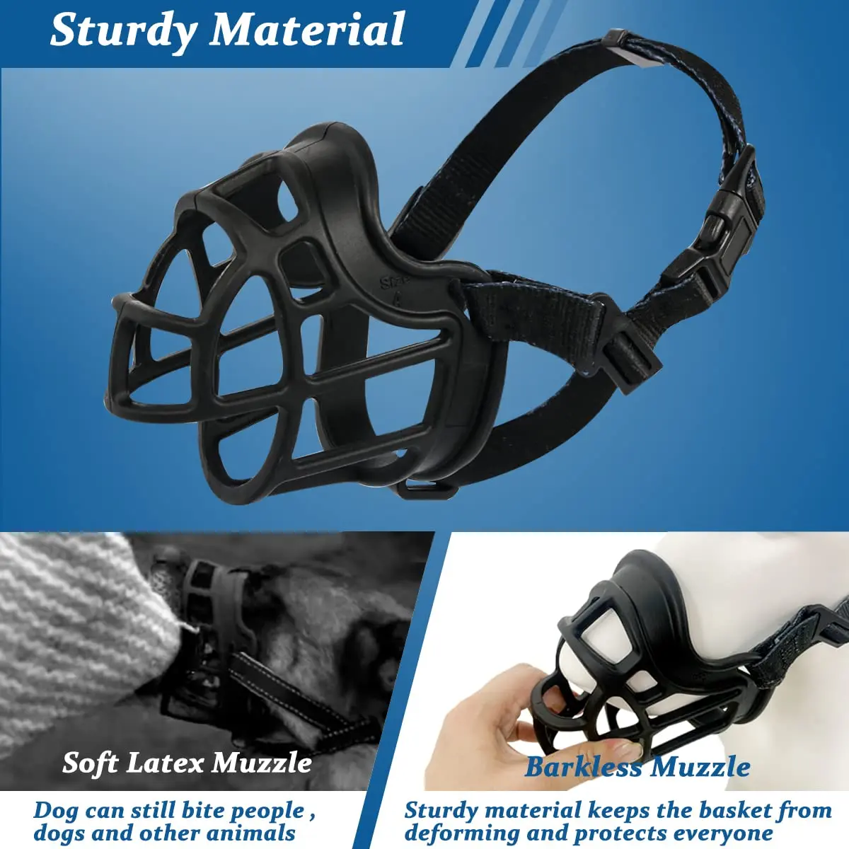 BARKLESS Dog Muzzle Basket Anti Biting Chewing Medium Large | All-round Snout Protection - view 5